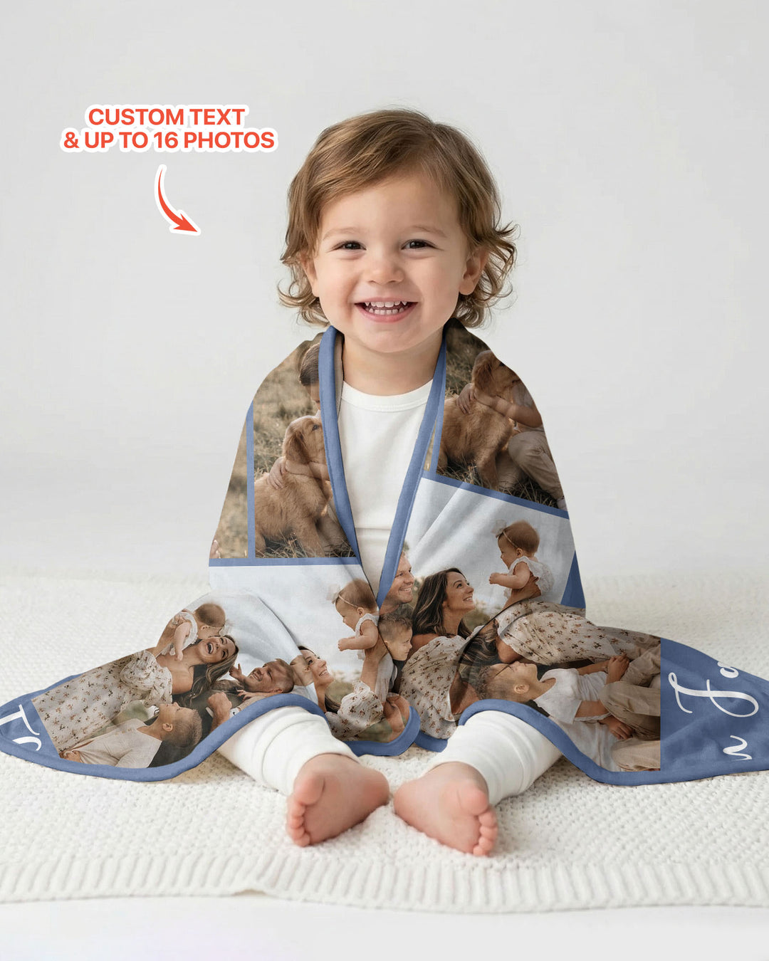 Custom Photo Collage Family Bamboo Blanket