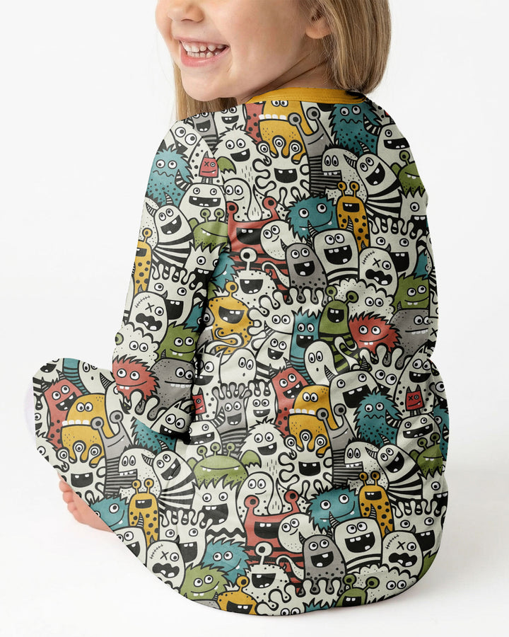 Monsters And Friends Bamboo Two Piece Long Sleeve Pajama Set