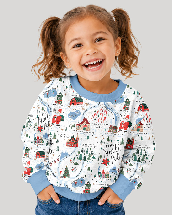 The North Pole Map Bamboo Crewneck Sweatshirt