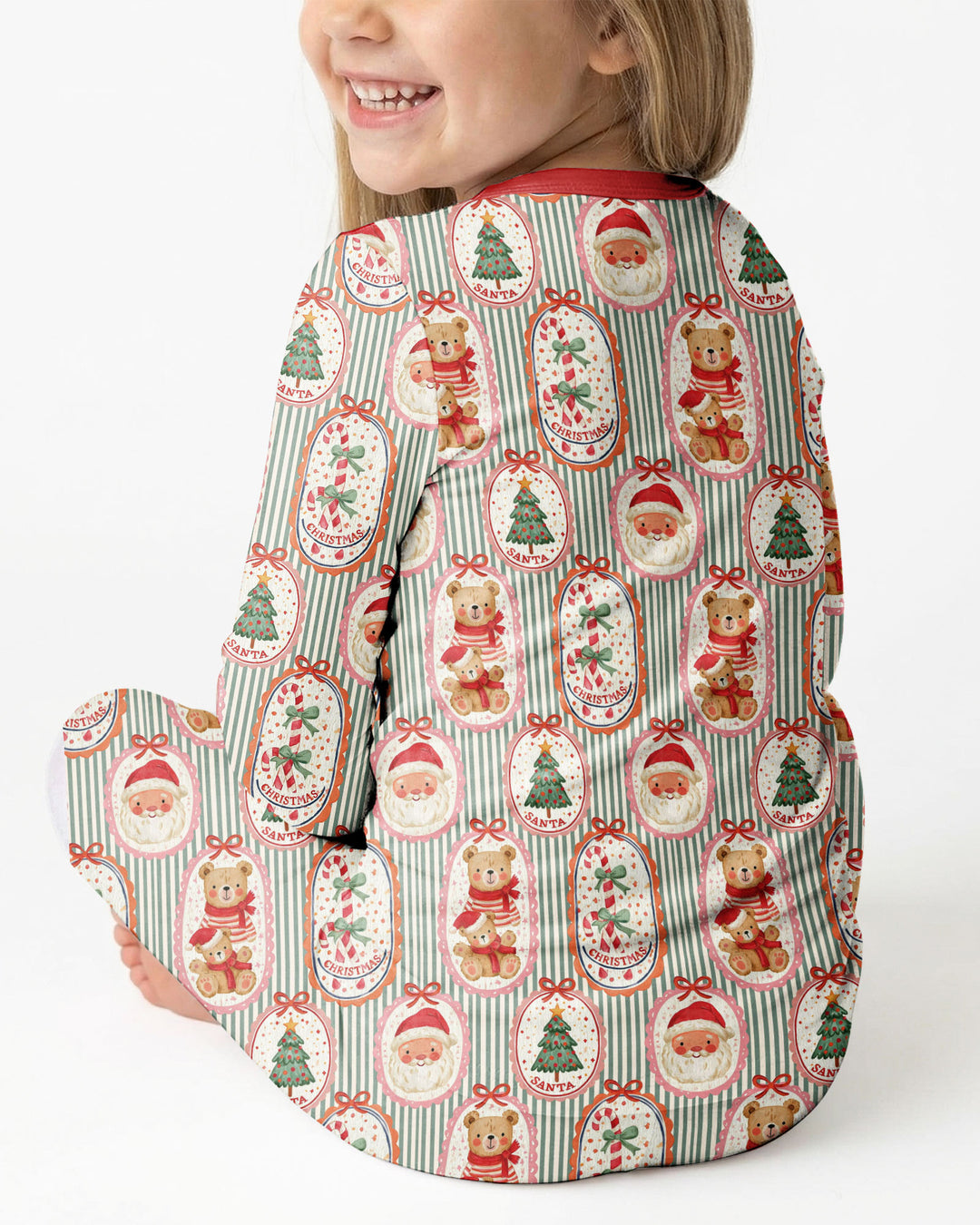 Vintage Christmas Keepsakes Bamboo Two Piece Long Sleeve Pajama Set