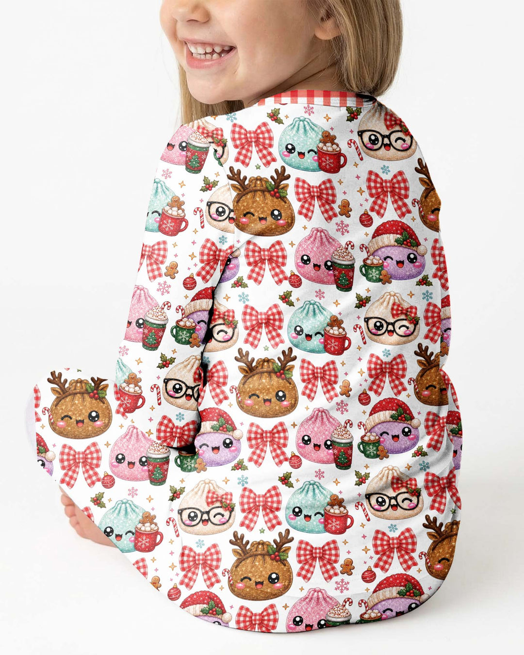 Merry Glitter Dumpling Bamboo Two Piece Long Sleeve Pajama Set