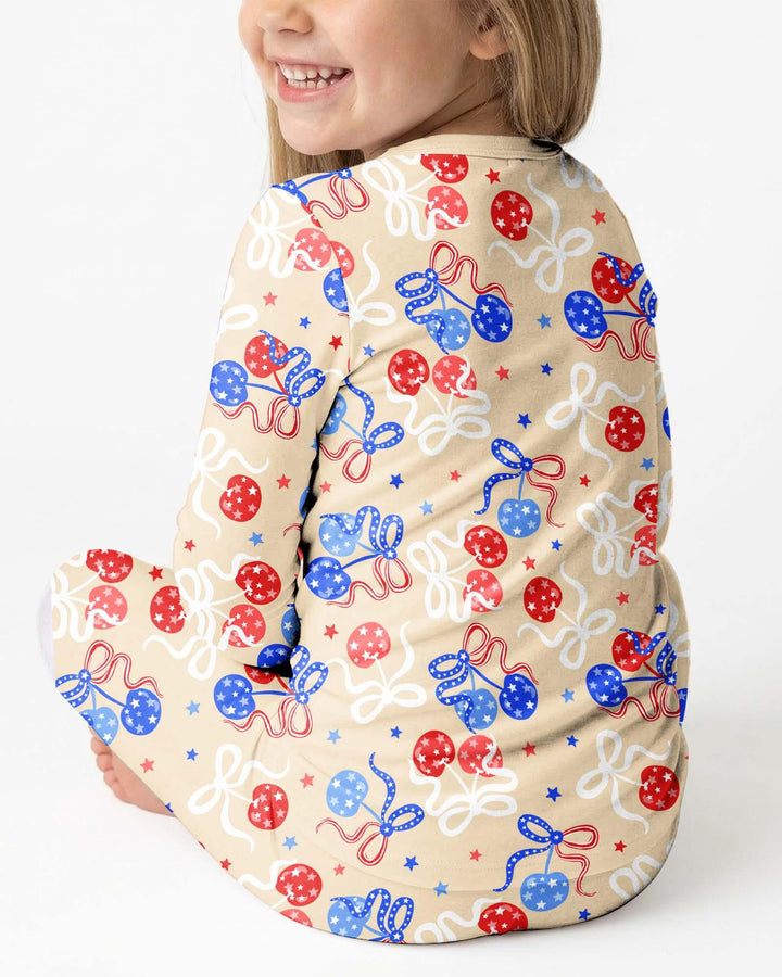 Cherry America 4th of July Bamboo Two Piece Long Sleeve Pajama Set