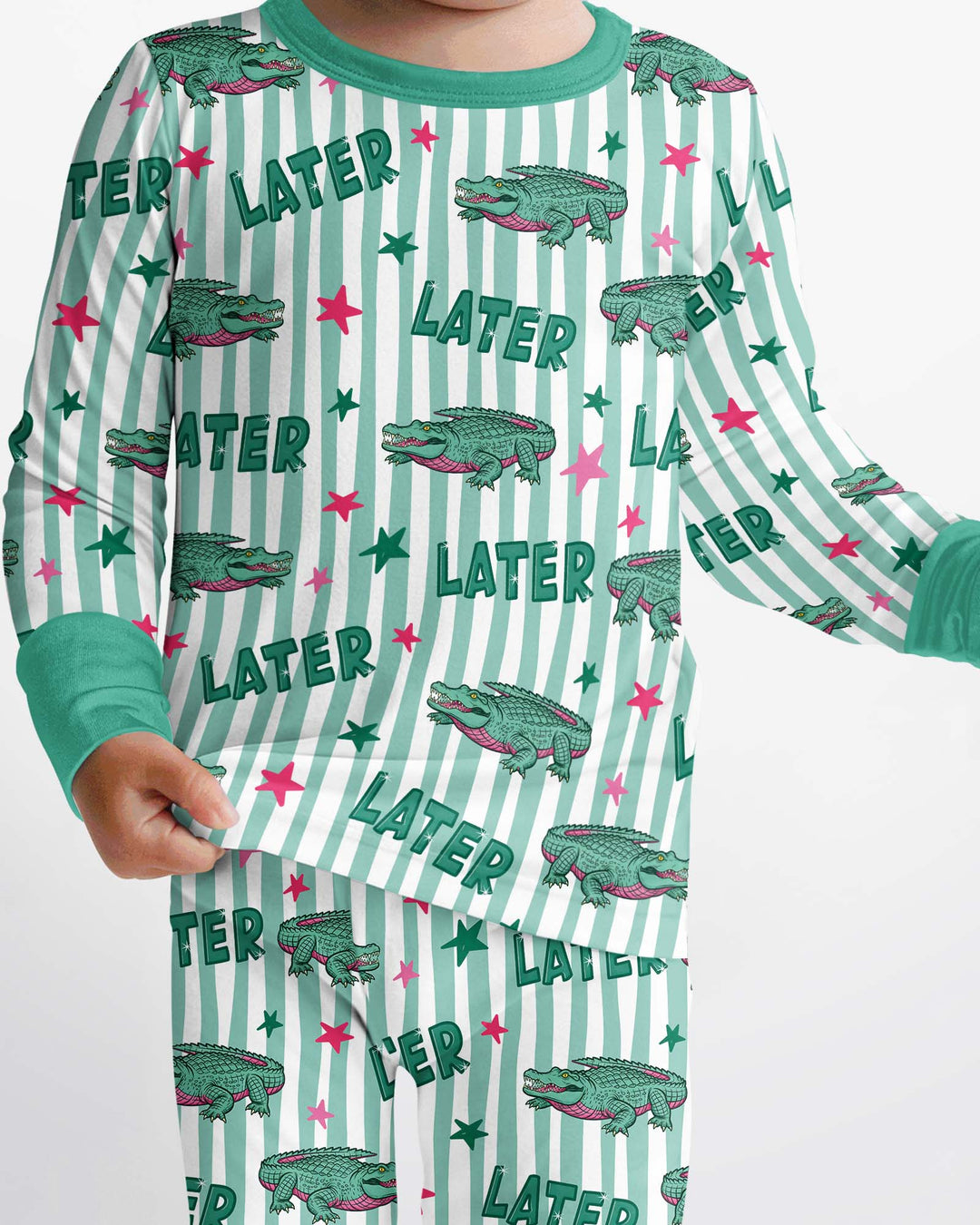 Later Gator After A While Bamboo Two Piece Long Sleeve Pajama Set