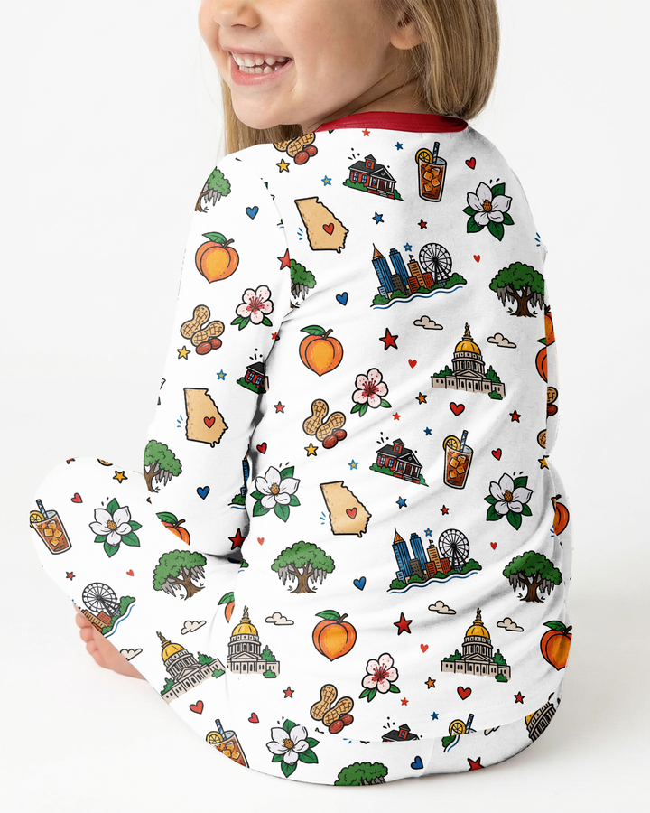 Someone in Georgia Loves Me Bamboo Two Piece Long Sleeve Pajama Set