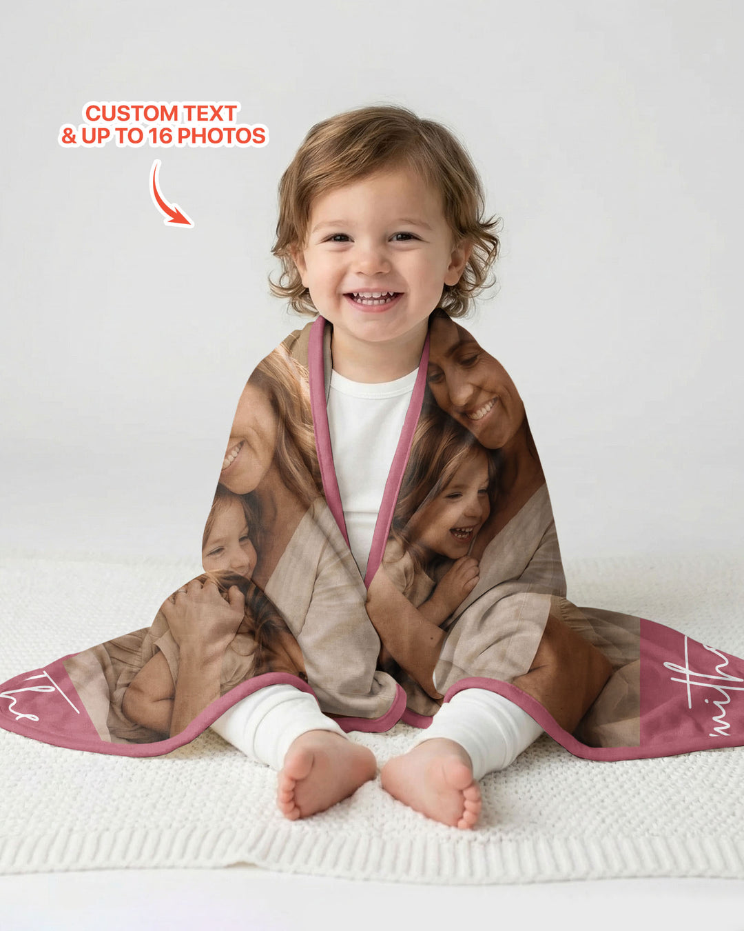 Custom Photo Collage Family Bamboo Blanket