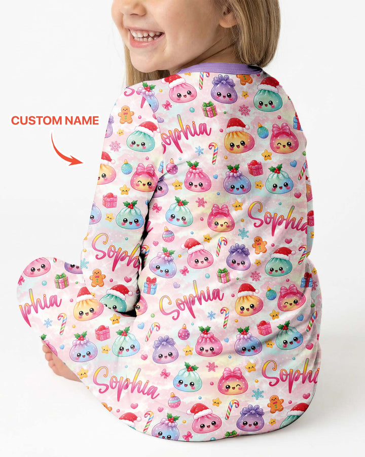 Christmas Dumpling Bamboo Two Piece Long Sleeve Pajama Set