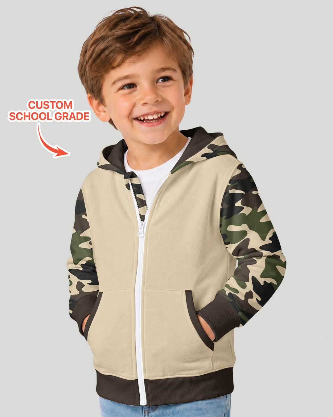 Back To School Monster Truck Dino Bamboo Zip Hoodie