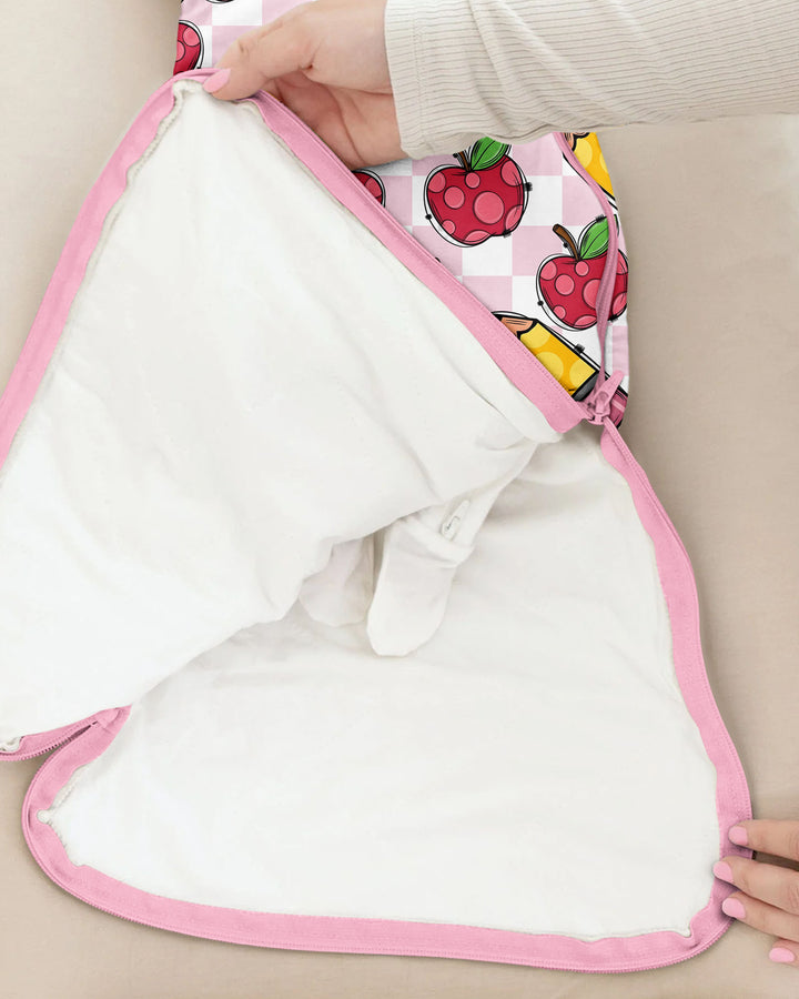Checkered Apple Scribbles Bamboo Sleep Bag
