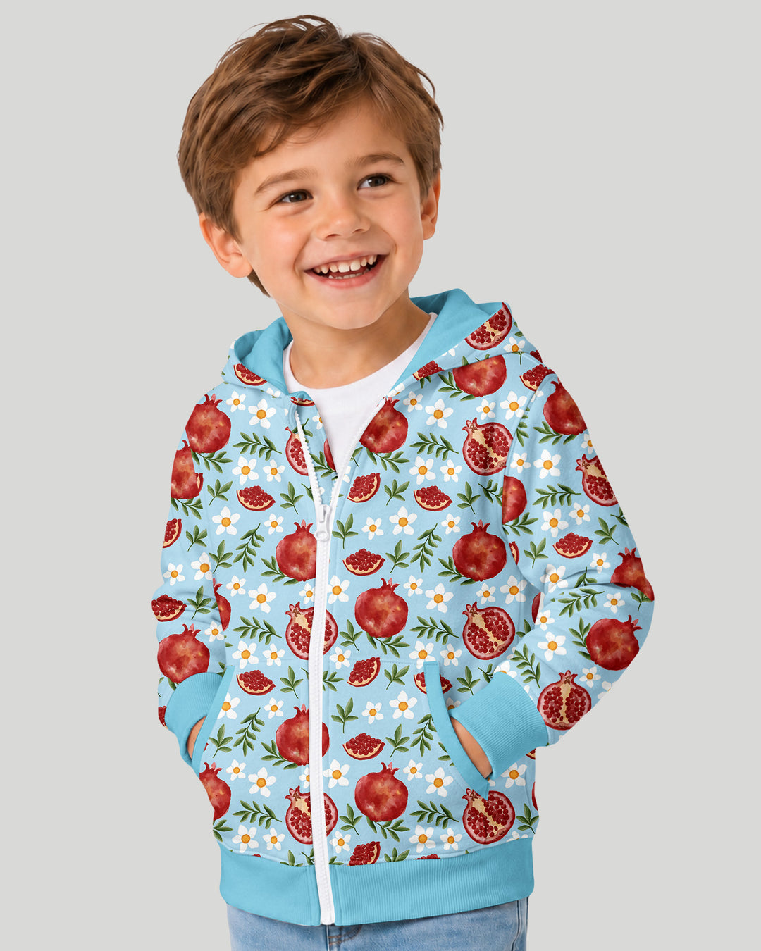Pomegranate Garden Joy Family Matching Bamboo Zip Hoodie