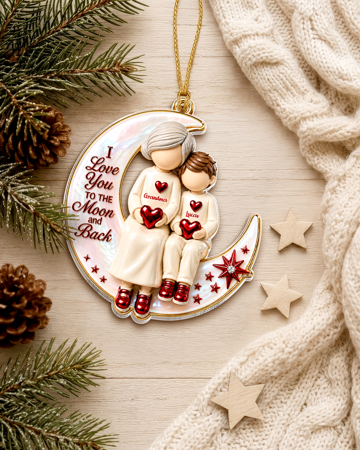 Love You To The Moon Acrylic Ornament