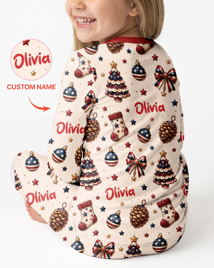 Proud Of American Baby Bamboo Two Piece Long Sleeve Pajama Set