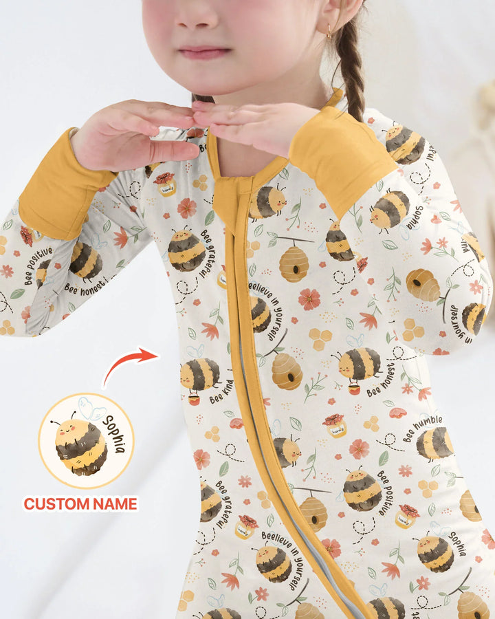 Bee Kind Custom Name Bamboo Convertible Zippy