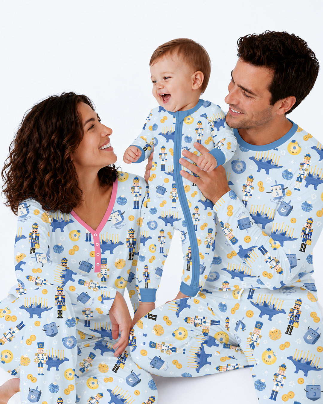 Hanukkah Nutcracker King Family Matching Bamboo Men's Pajama Set