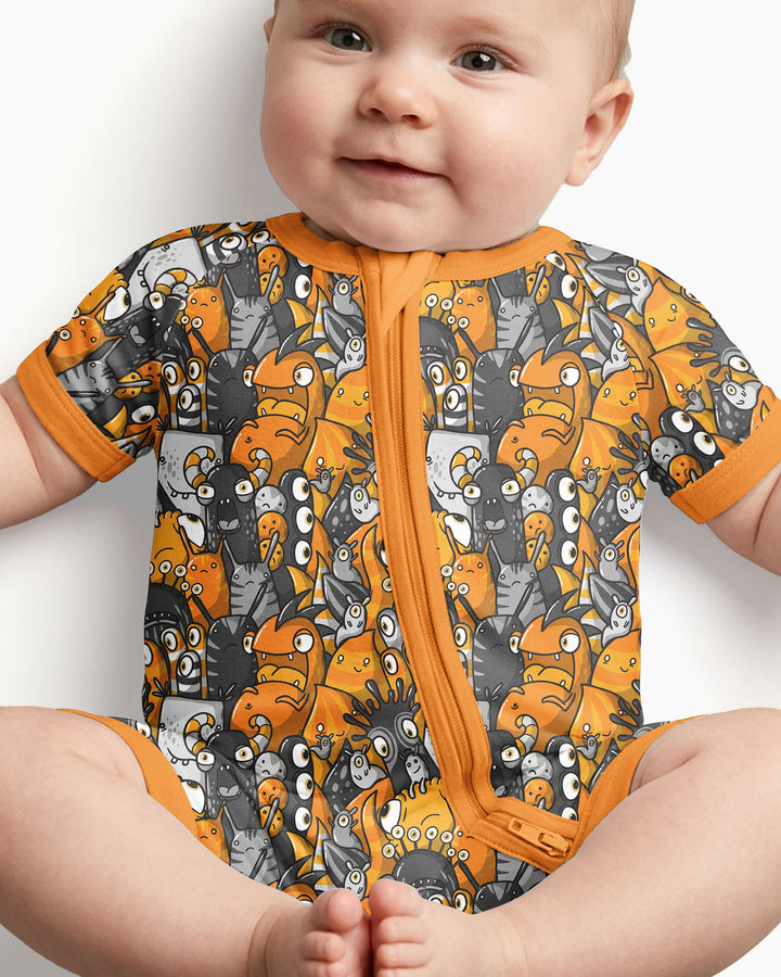 Colorful Doodle Monster Friends Bamboo Shorty Zippy