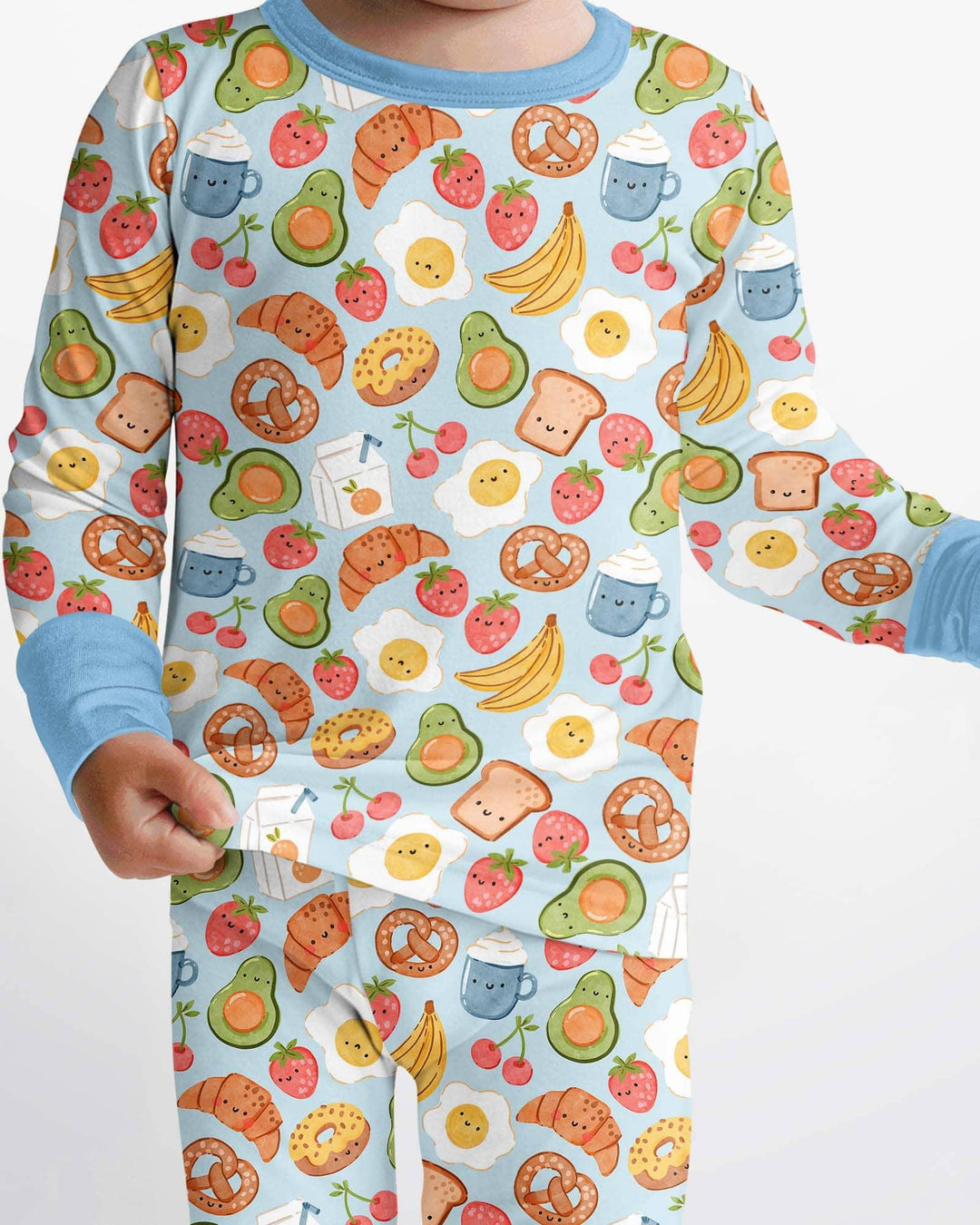 Breakfast Buddies Family Matching Bamboo Two Piece Long Sleeve Pajama Set
