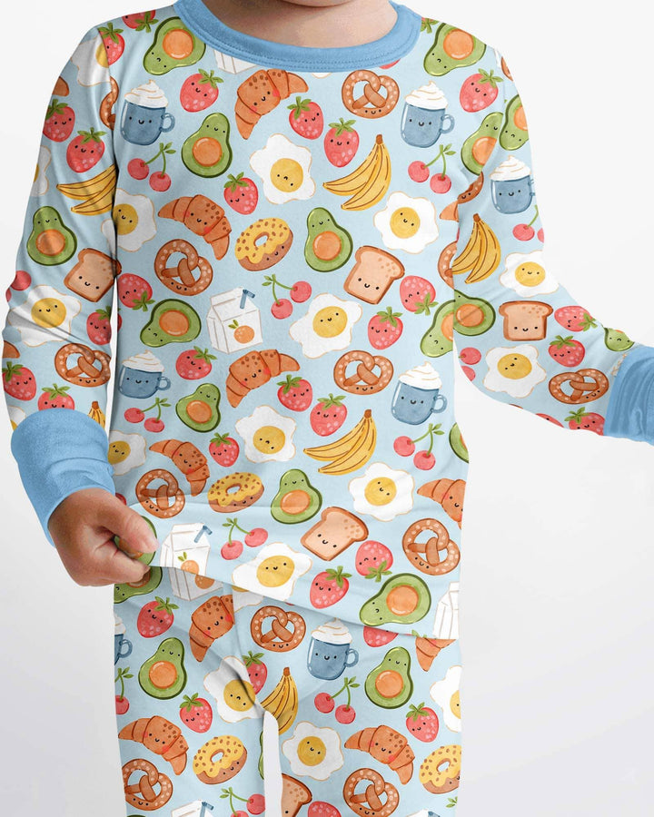 Breakfast Buddies Family Matching Bamboo Two Piece Long Sleeve Pajama Set