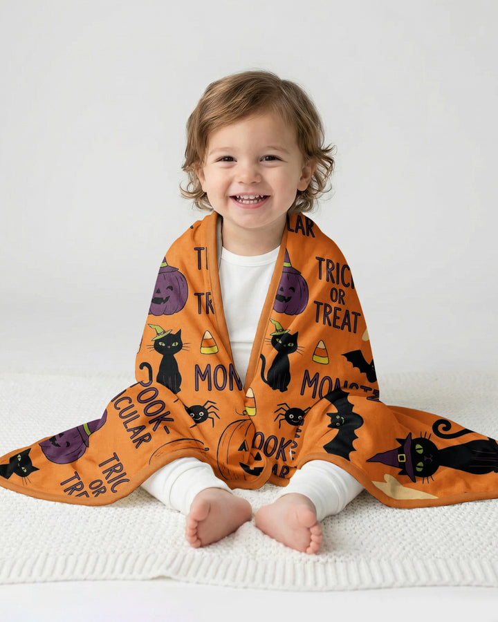 Spooky Paw Cuddles Bamboo Blanket