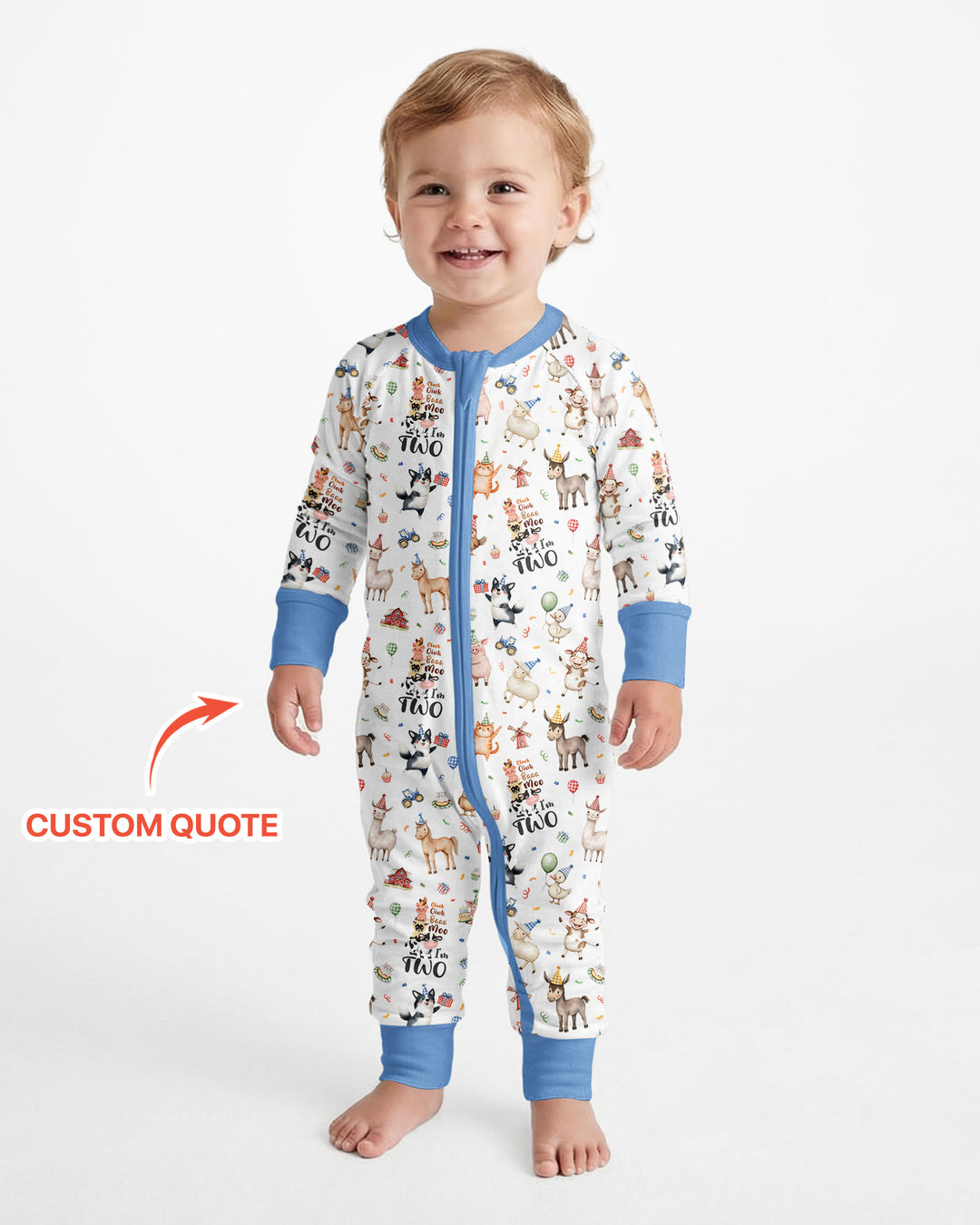 Custom Birthday Barnyard Bash Family Party Bamboo Convertible Zippy