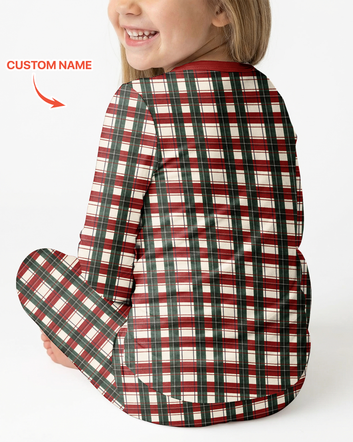 Custom Name Believe Christmas Express Bamboo Two Piece Long Sleeve Pajama Set