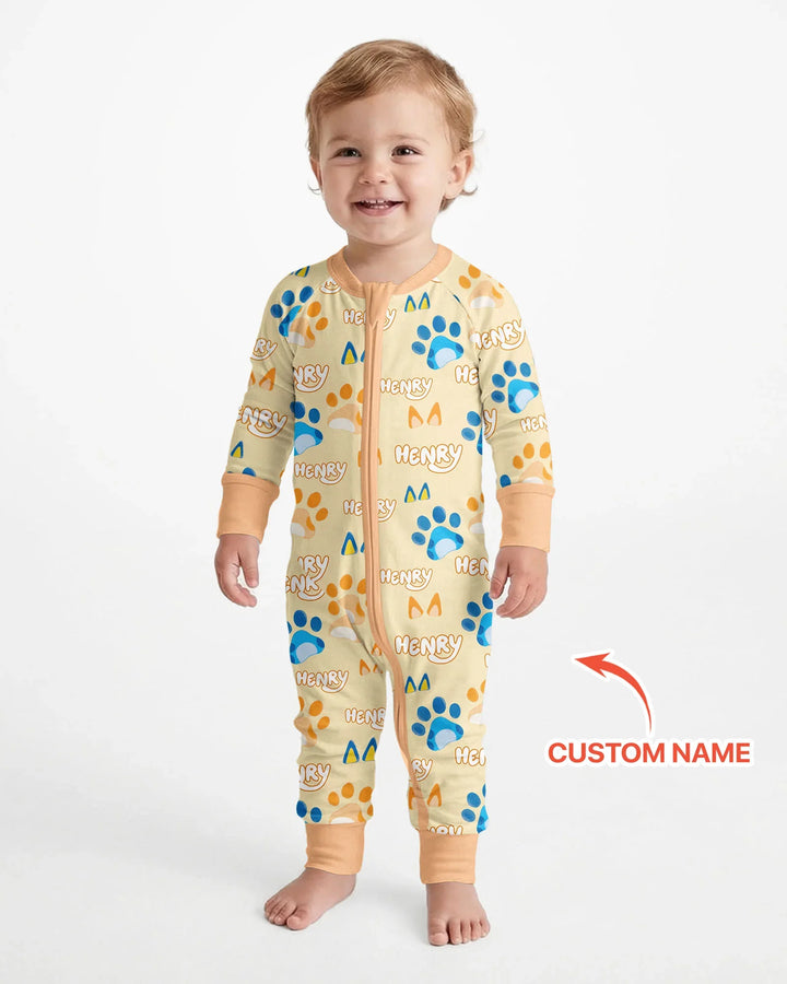 Custom Name Favourite Blue Dog Family Matching Bamboo Convertible Zippy