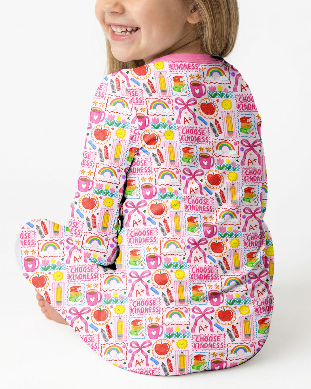 Kindness School Girl Bamboo Two Piece Long Sleeve Pajama Set