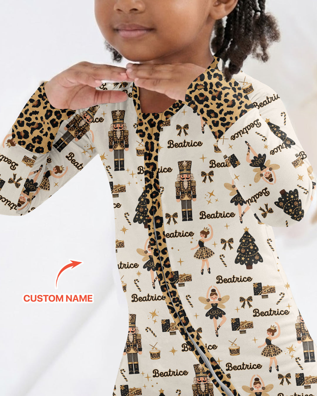 Custom Name Leopard Nutcracker Era Bamboo Convertible Zippy