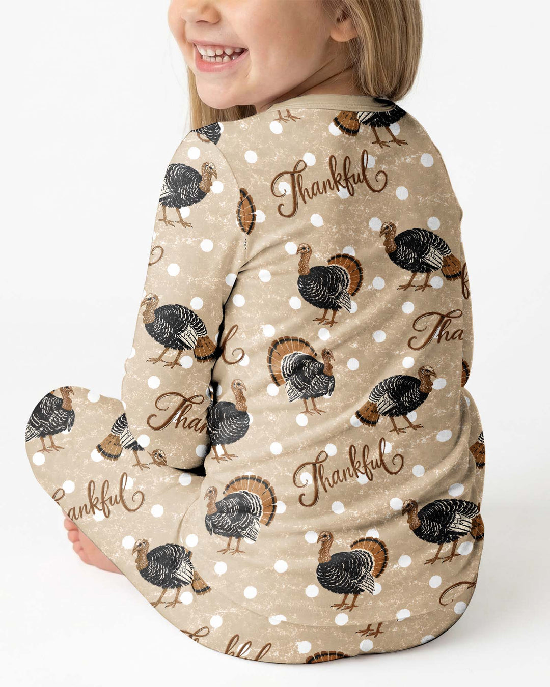Turkey Thankful Bamboo Two Piece Long Sleeve Pajama Set