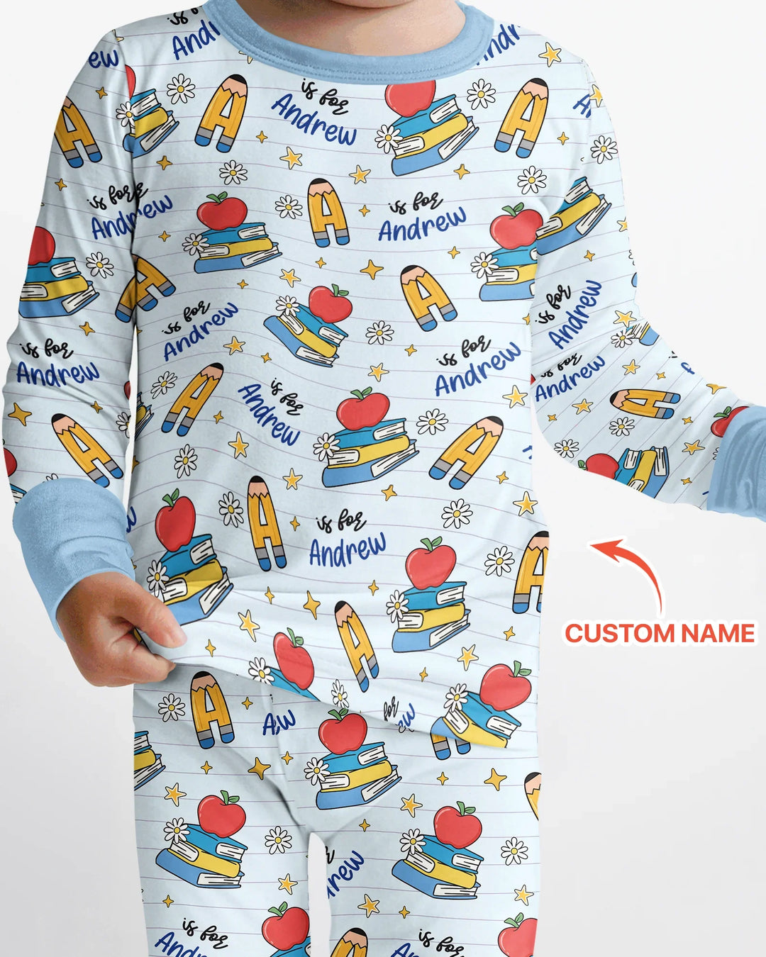 First Day of School Bamboo Two Piece Long Sleeve Pajama Set