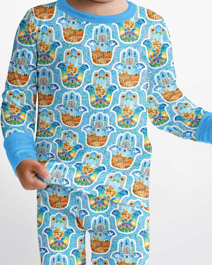 Hamsa Hand Bamboo Two Piece Long Sleeve Pajama Set