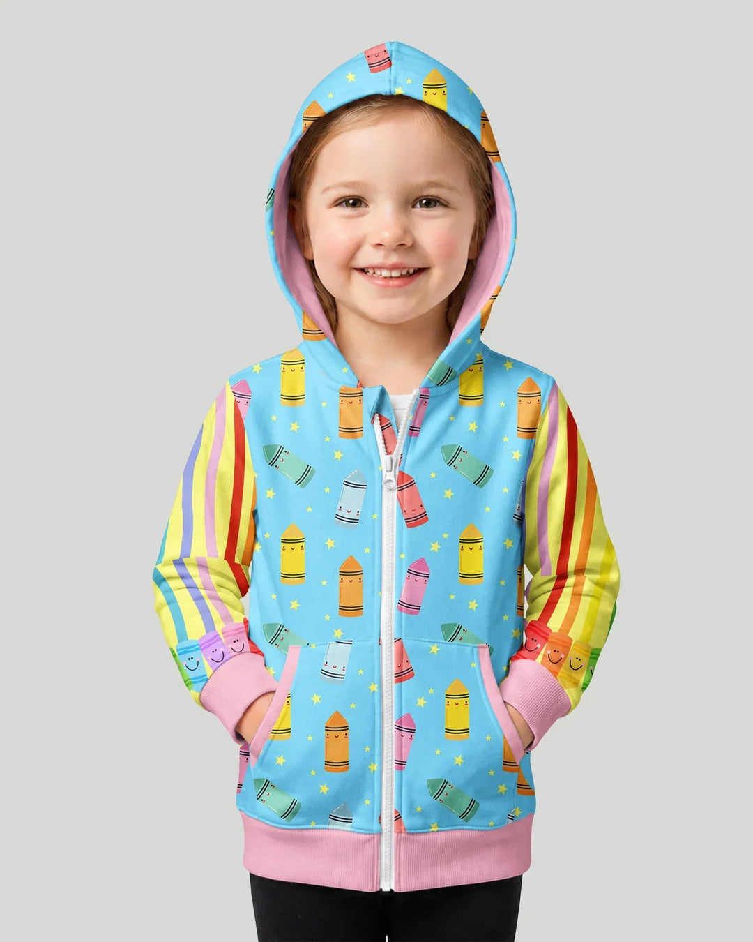 Happy Crayon Friends Bamboo Zip Hoodie