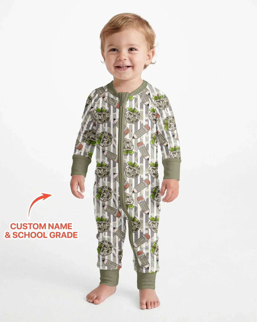 Custom Name Camo Apple Days Bamboo Convertible Zippy