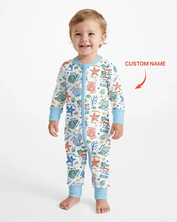 Coastal God Says I Am Custom Name Bamboo Convertible Zippy