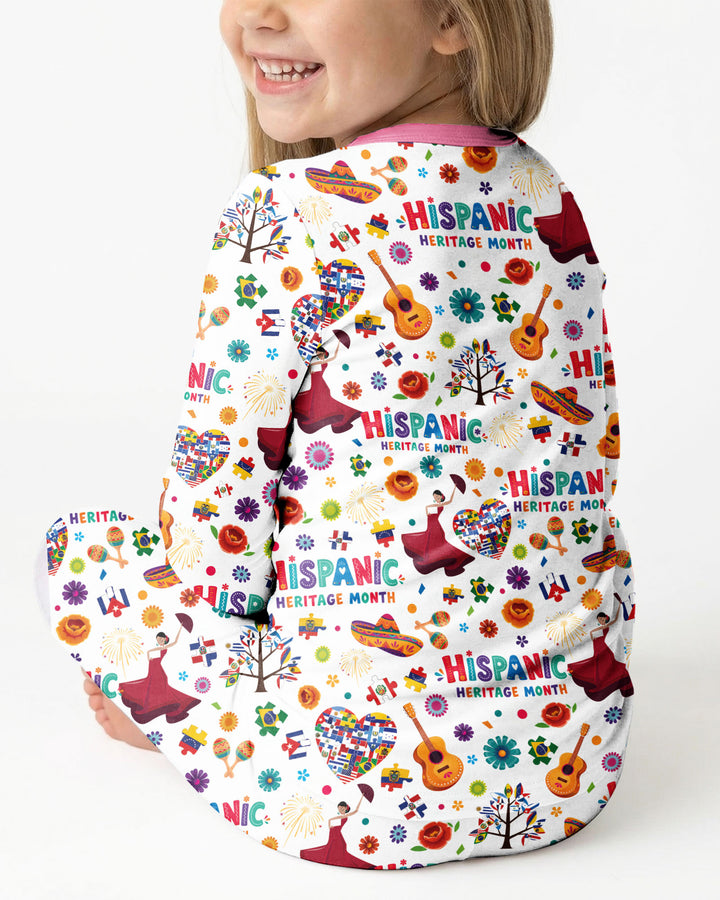 Fiesta Hispanic Heritage Month Bamboo Two Piece Long Sleeve Pajama Set