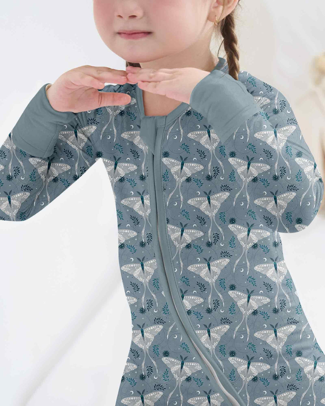 Silver Luna Moths Bamboo Convertible Zippy