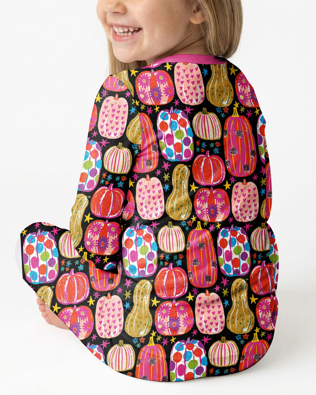 Funky Fall Pumpkins Bamboo Two Piece Long Sleeve Pajama Set