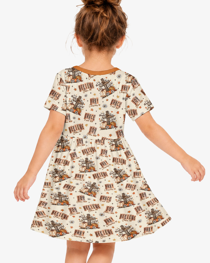 Floral Fall Give Thanks To The Lord Bamboo Twirl Dress