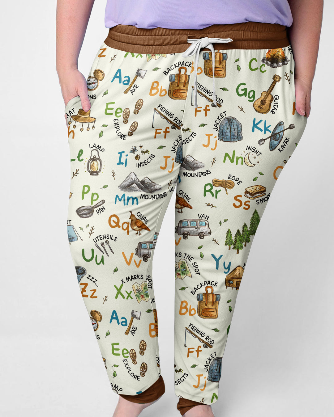 Adventure Alphabet ABCs Summer Camp Bamboo Women Pajama Set