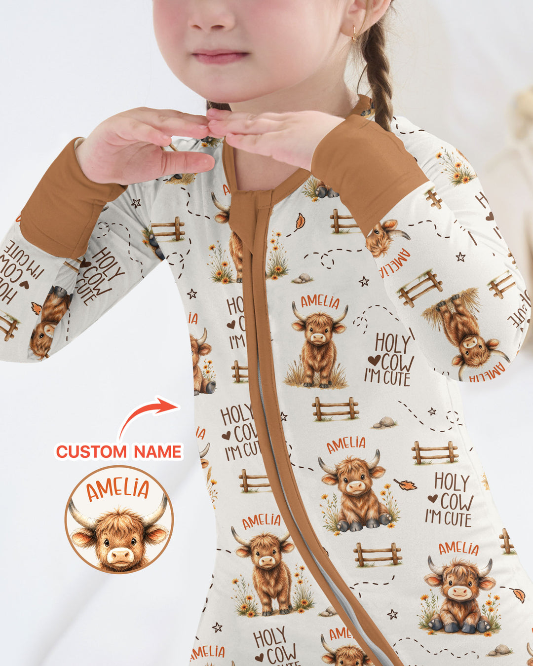 Holy Cow I'm Cute Personalized Bamboo Convertible Zippy
