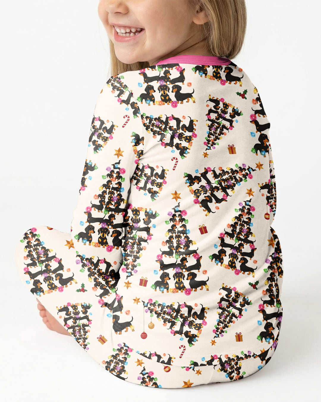 Doxie Christmas Tree Bamboo Two Piece Long Sleeve Pajama Set