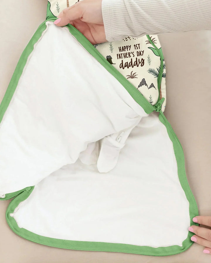 First Father's Day Daddysaurus Bamboo Sleep Bag