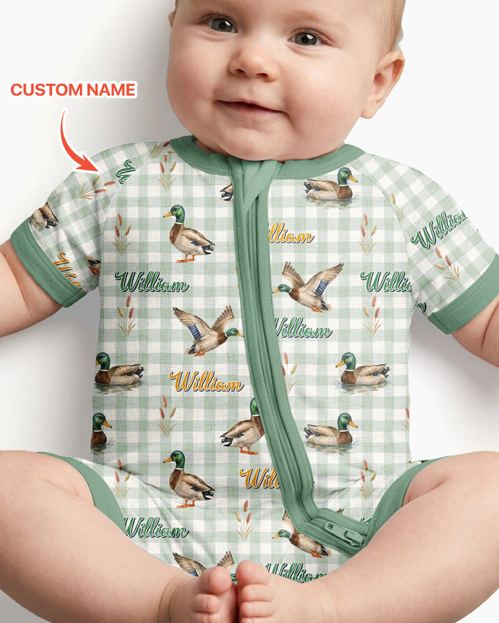 Mallard Duck Custom Name Bamboo Shorty Zippy
