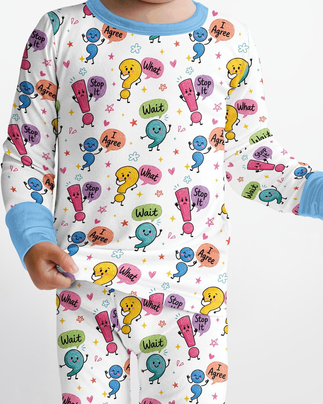 Punctuation Emotion Two Piece Long Sleeve Pajama Set
