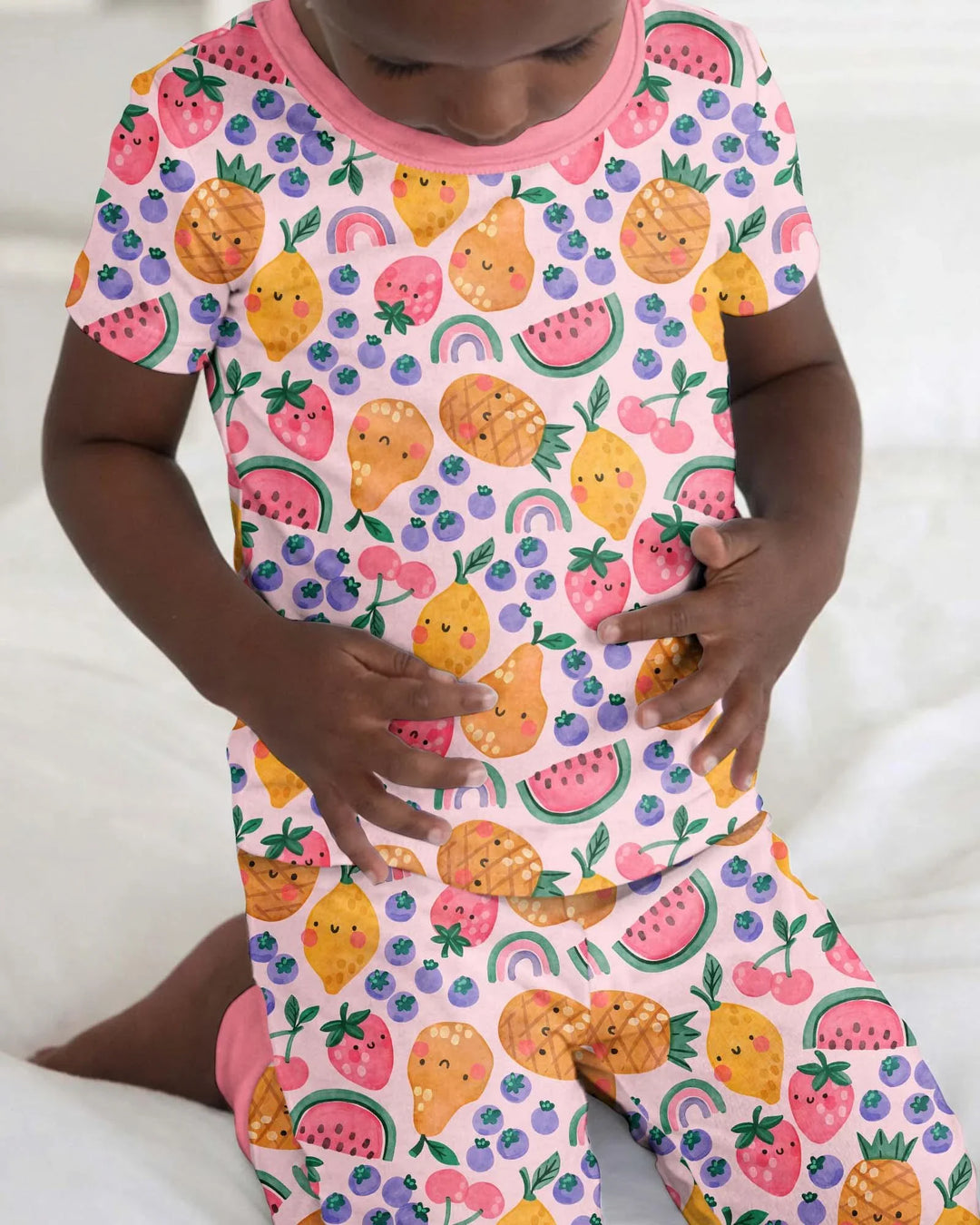 Fruitie Cuties Family Matching Bamboo Two Piece Short Sleeve Pajama Set