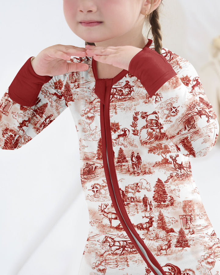 Merry Christmas Toile  Bamboo Convertible Zippy