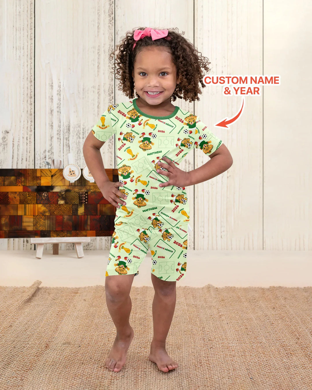 My First World Cup Bamboo Two Piece Short Sleeve Shorts Pajama Set