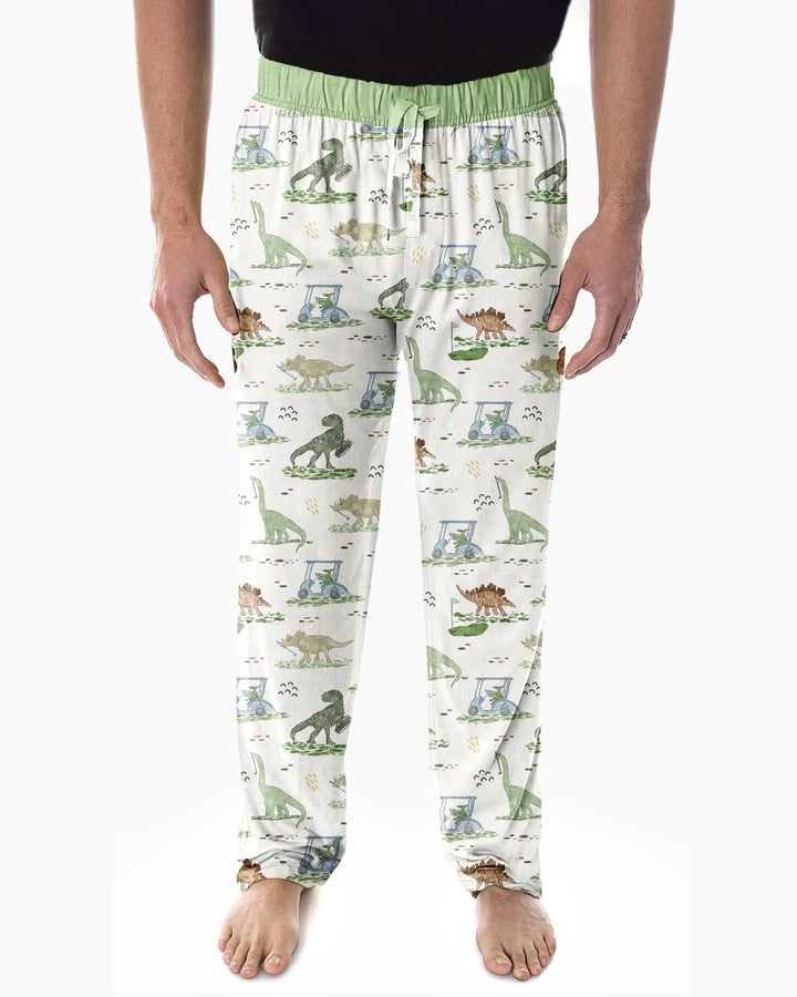 Dinos On The Green Daddy & Me Matching Bamboo Men's Pajama Set