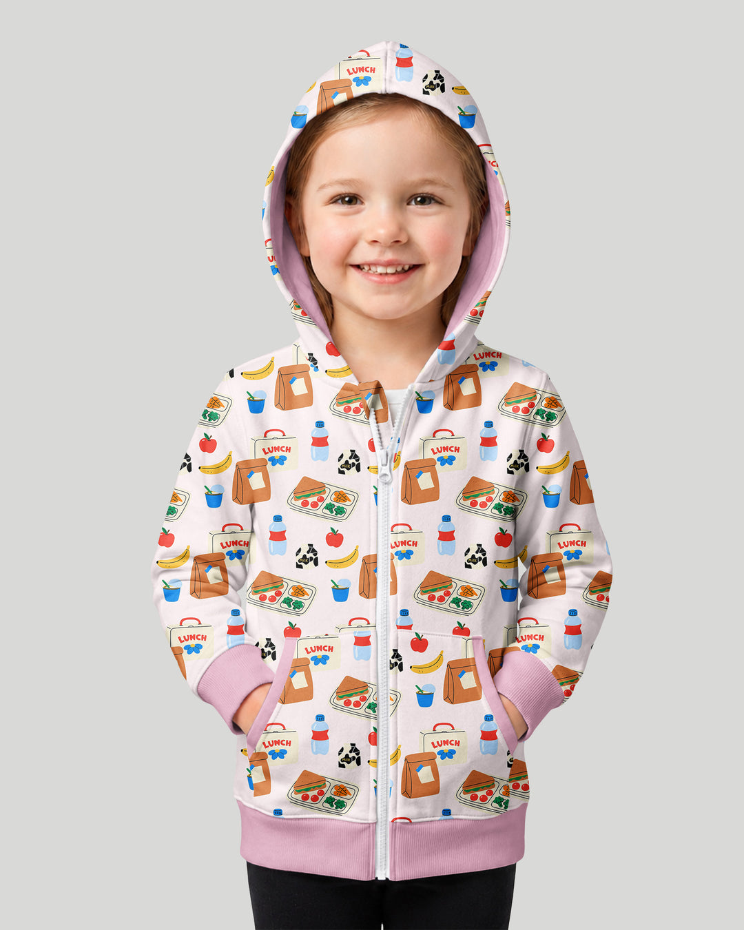 Happy School Lunch Bamboo Zip Hoodie