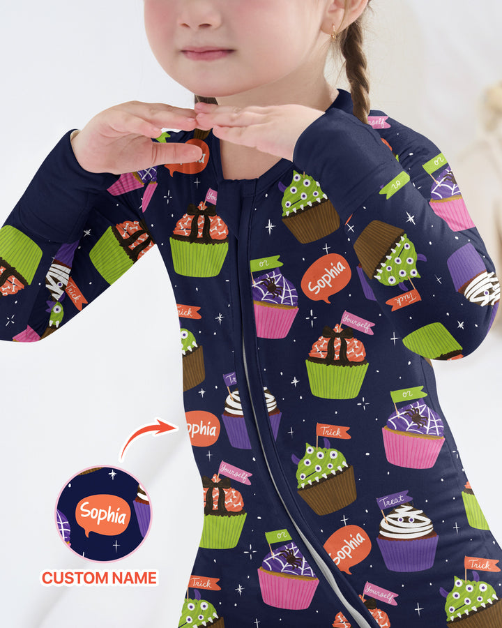Custom Name Spooly Cupcake  Bamboo Convertible Zippy