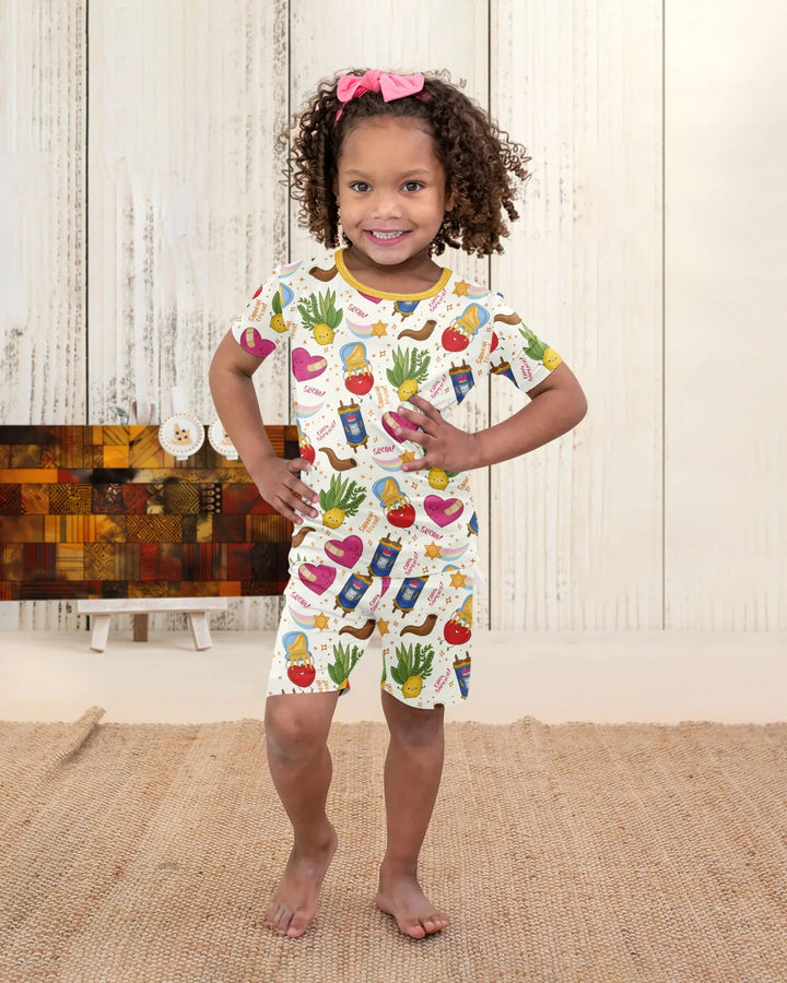 Jewish High Holidays Bamboo Two Piece Short Sleeve Shorts Pajama Set