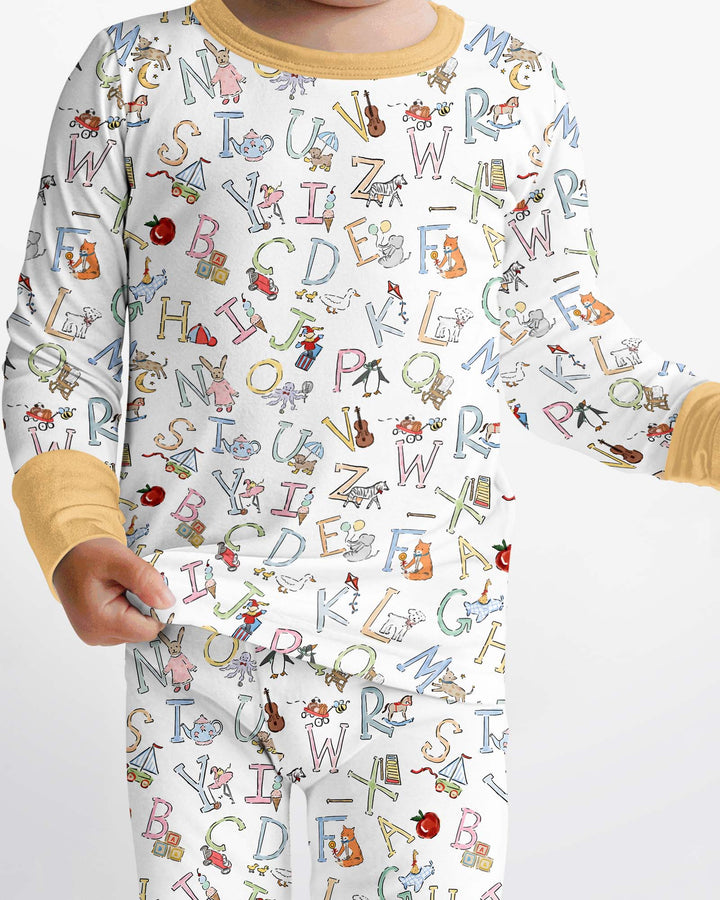 ABC Whimsy Bamboo Two Piece Long Sleeve Pajama Set
